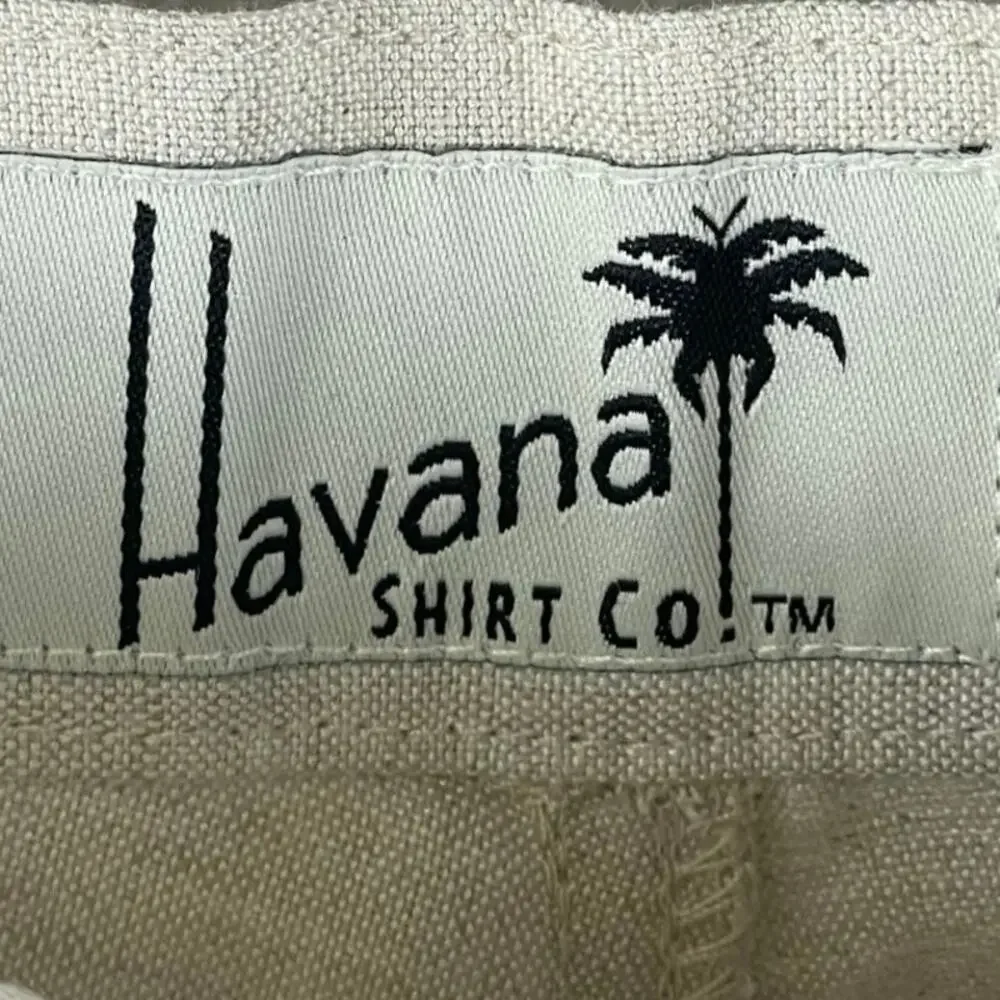Havana Shirt Co Mens Drawstring Linen Beach Pants SZ XL 40/42 Natural Beige